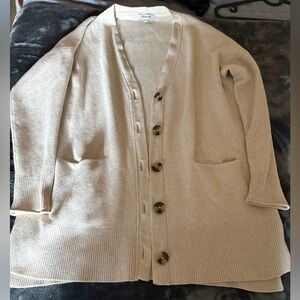 Madewell long cream cardigan, M